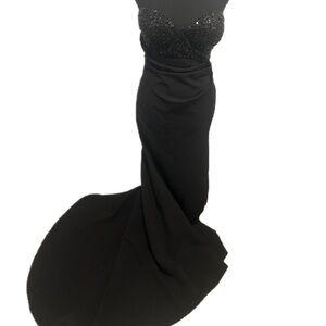 Fashion Nova Black Strapless Gown